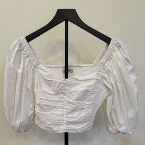 White Puff Sleeve Top